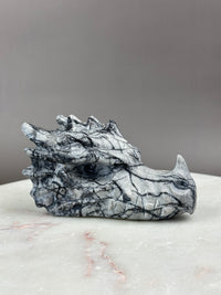 Picasso Jasper 4.75" Dragon Skull Carving #D5