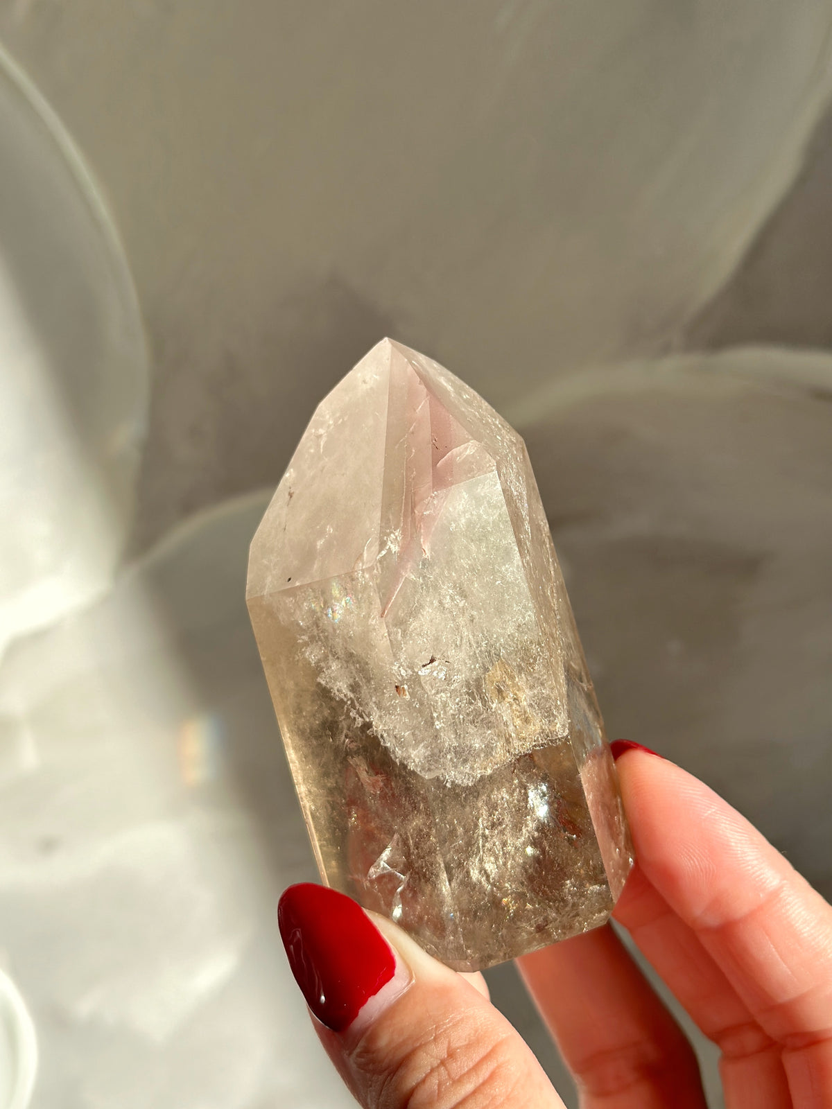 Pink Lithium Smoky Quartz Tower