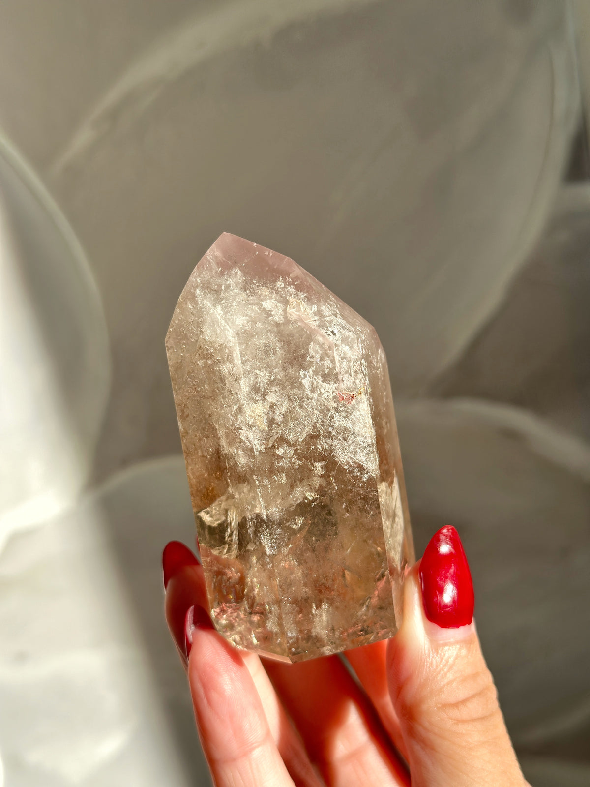 Pink Lithium Smoky Quartz Tower