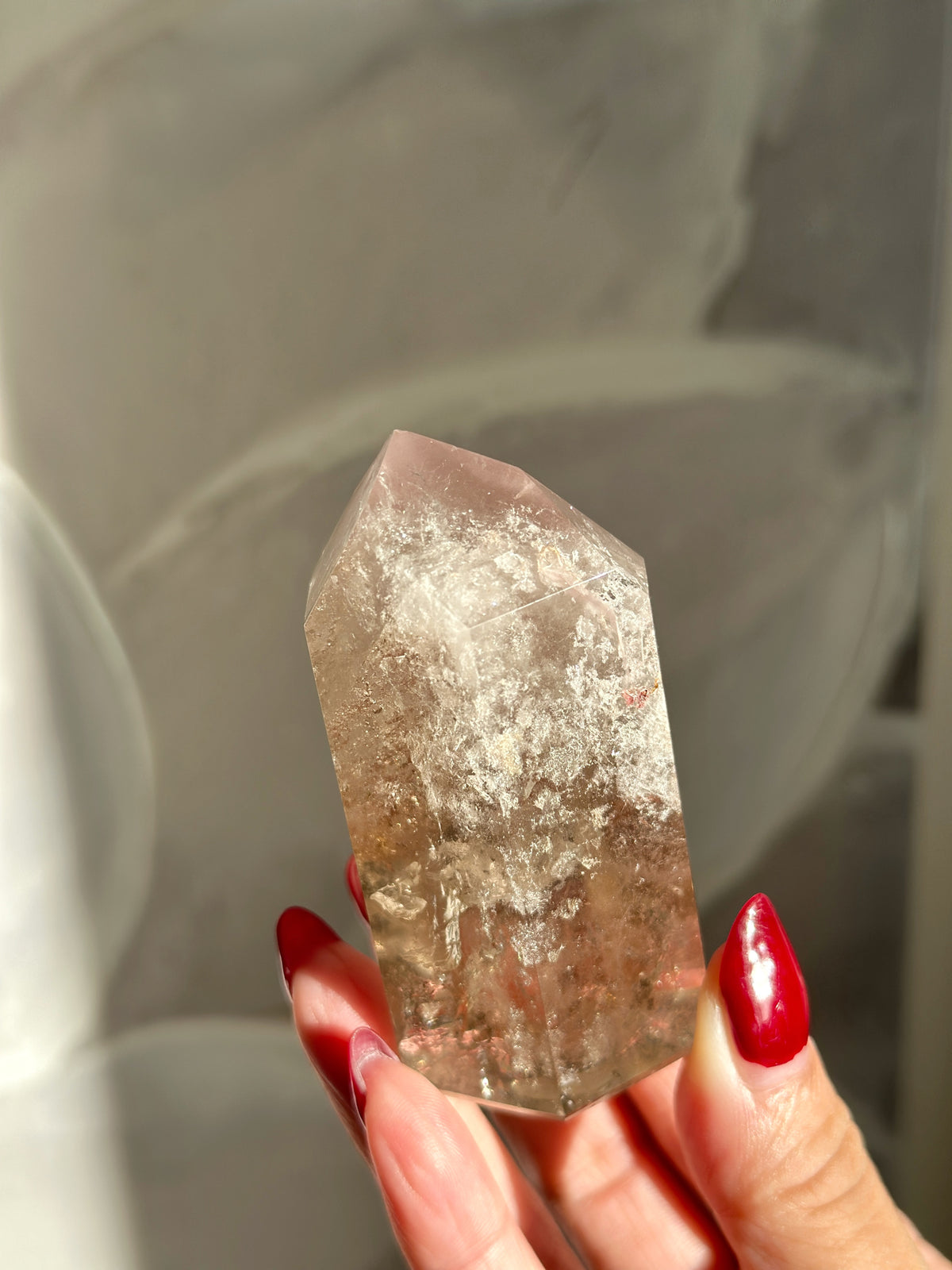 Pink Lithium Smoky Quartz Tower