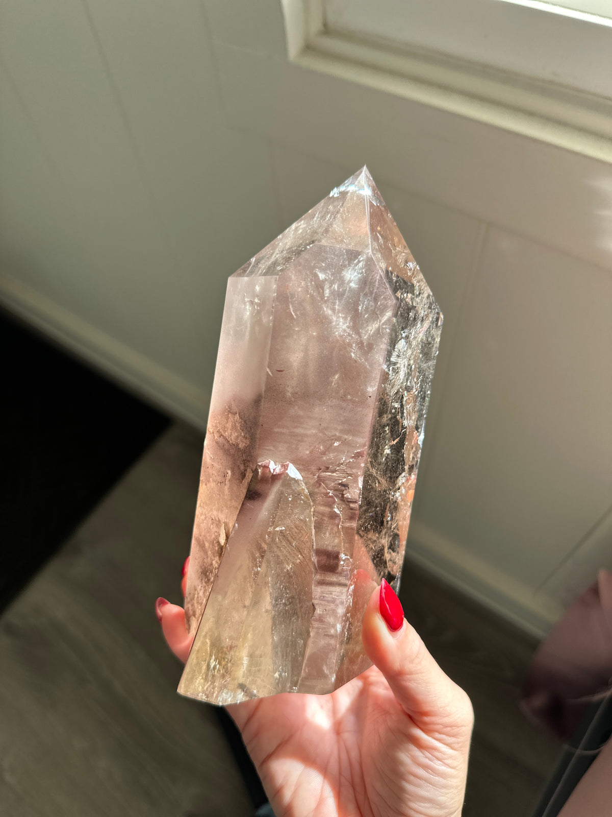 Pink Lithium Smoky Quartz Statement Tower MAGNOLIA