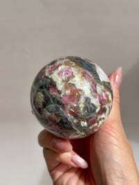 Pink Tourmaline Golden Smoky Sphere
