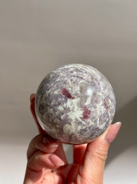 Pink Tourmaline Lepidolite Unicorn Sphere