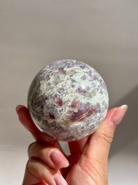 Pink Tourmaline Lepidolite Unicorn Sphere