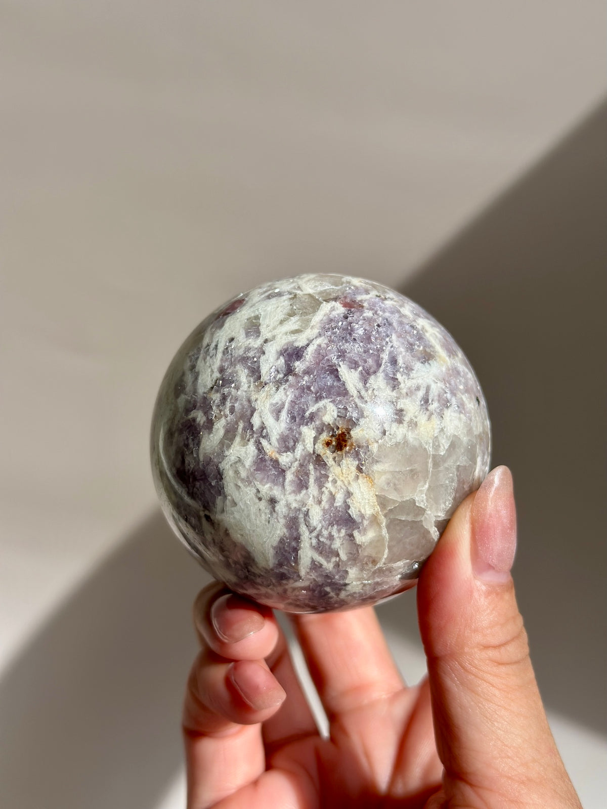 Pink Tourmaline Lepidolite Unicorn Sphere