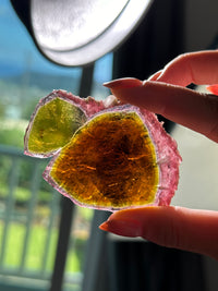 Yellow & Pink Tourmaline Slice