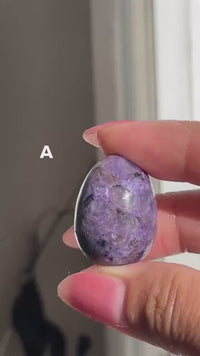Cute Charoite Egg Palmstone High Quality Purple Charoite Pocket Stone from Russia Crystal Egg for Gifting and Meditation