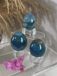Blue Calcite Palm Stone: Argentina Onyx Aquatine Crystal Tumble, Choose Your Piece