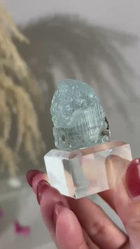 Gorgeous Blue Topaz with Muscovite from Padre Paraíso, Brazil | Raw Mineral Specimen with Natural Etching #3