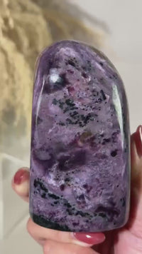 Purple Charoite Freeform Tower for Home Decor, Charoite for Crystal Collector