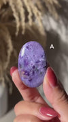 High Quality Charoite Palmstone from Russia, Purple Charoite Palm, Rare Collectible Pocket Stone for Gifting
