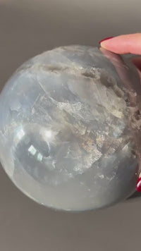 Large Blue Rose Quartz Sphere, Statement Crystal Decor