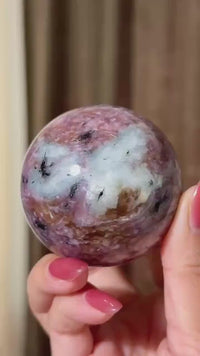 Rare Find Pink Charoite Sphere with Blue Calcite #3