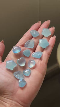 Aquamarine Mini Carvings: Hearts, Stars, Seashells