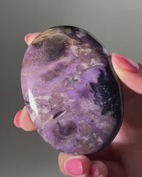 Large Charoite Palmstone Pocket Stone 3" - CHOOSE YOUR PIECE