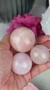 Polished Morganite Sphere: Pink Beryl Crystal Palm Stone