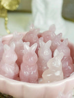 Rose Quartz Rabbit Bunny Carving
