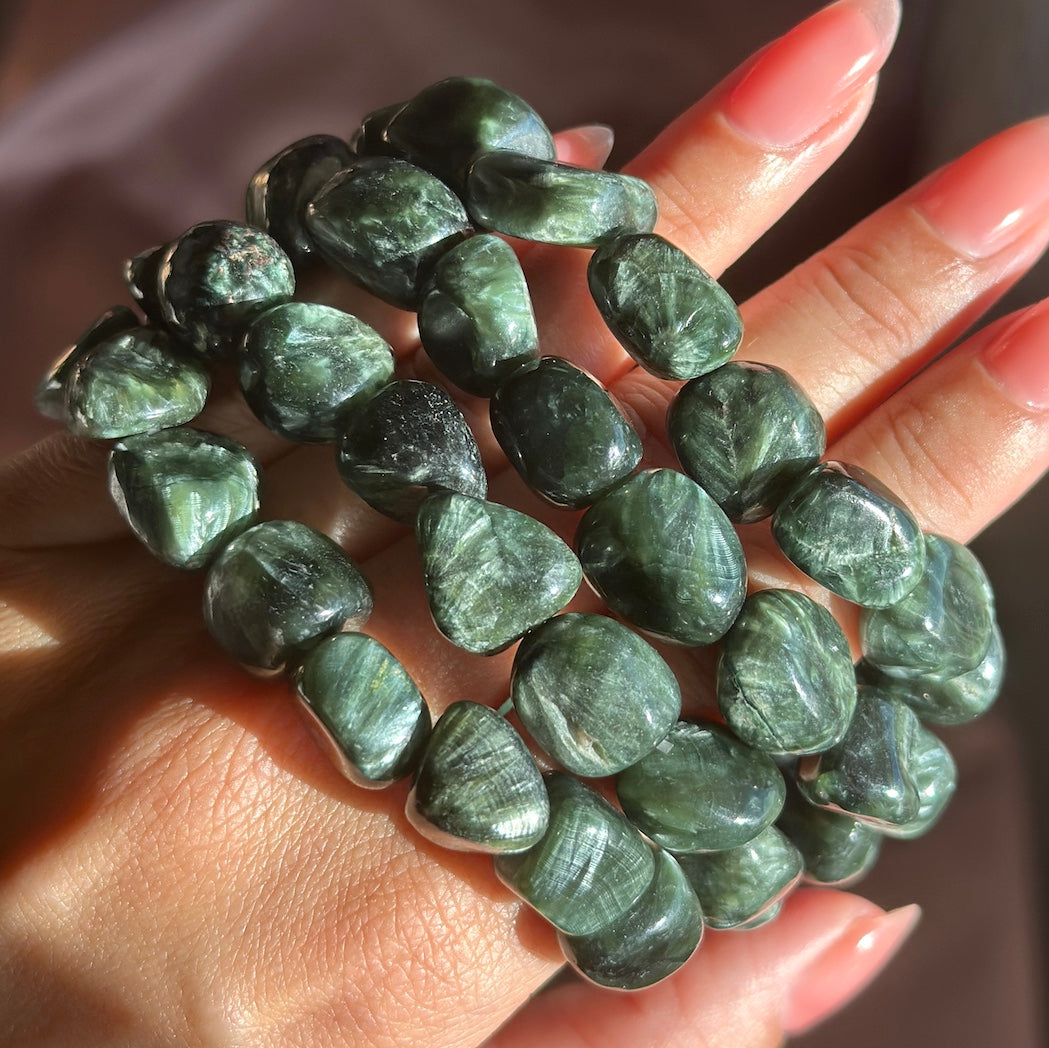 Seraphinite Tumbled Bracelet