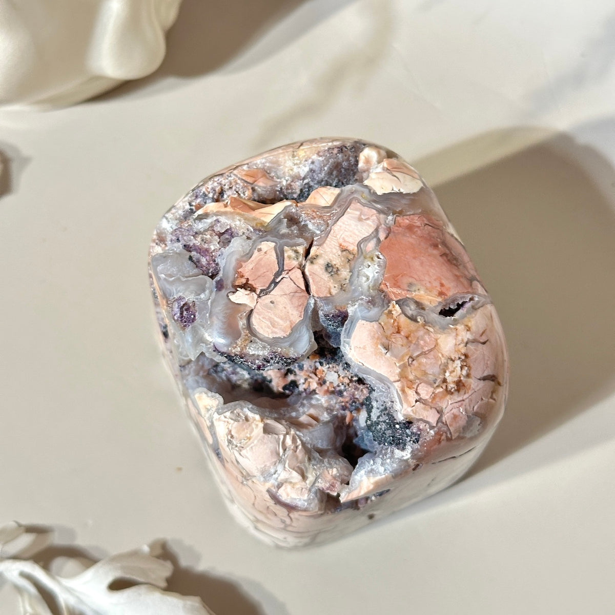 Tiffany Stone from Utah — Creamy Peach Pink, Lavender, Eggshell & Cosmic Gray