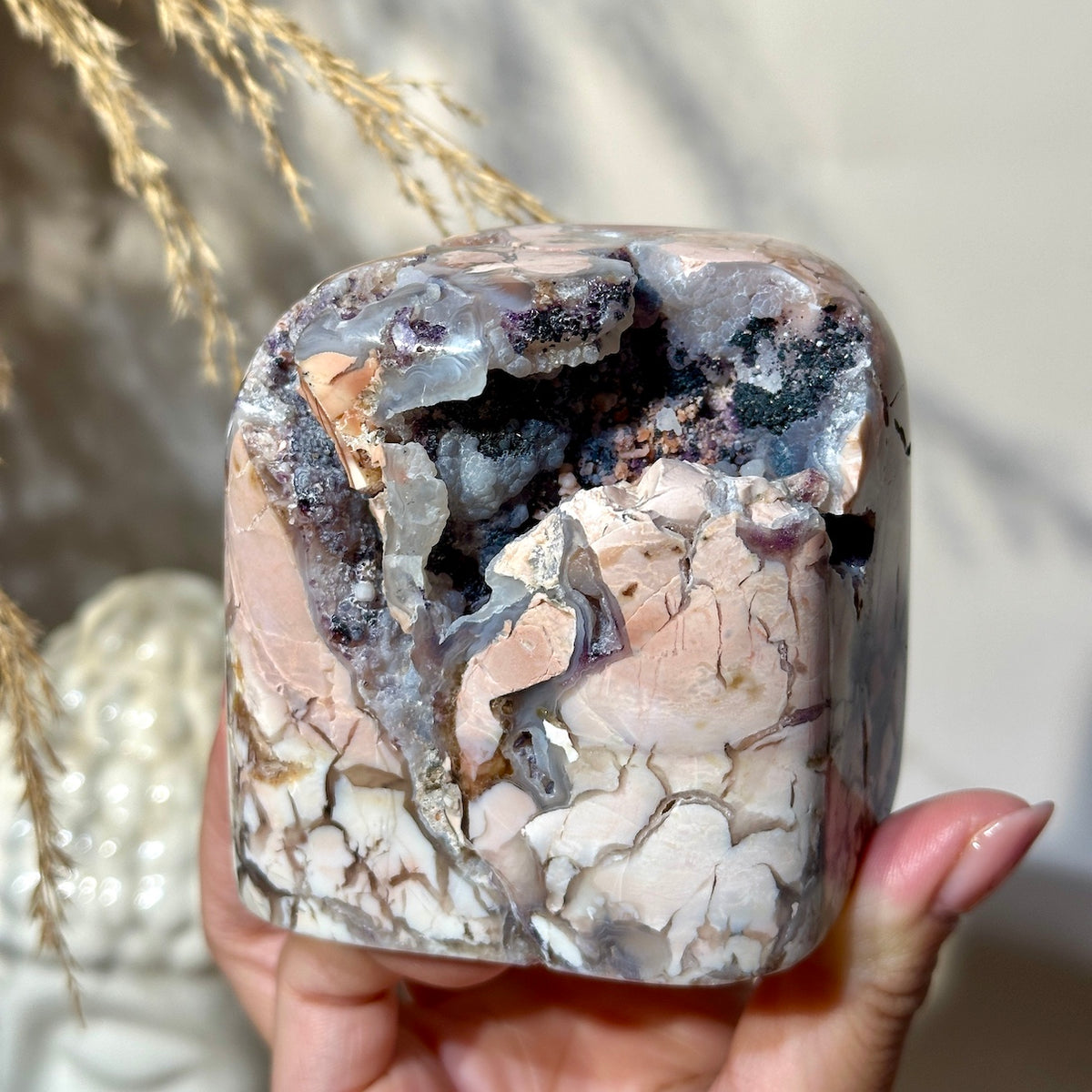 Tiffany Stone from Utah — Creamy Peach Pink, Lavender, Eggshell & Cosmic Gray