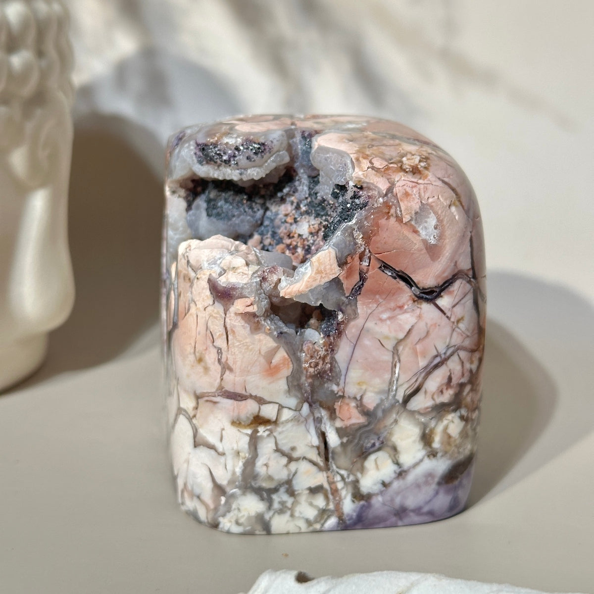 Tiffany Stone from Utah — Creamy Peach Pink, Lavender, Eggshell & Cosmic Gray