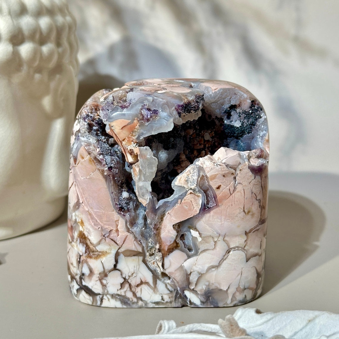 Tiffany Stone from Utah — Creamy Peach Pink, Lavender, Eggshell & Cosmic Gray