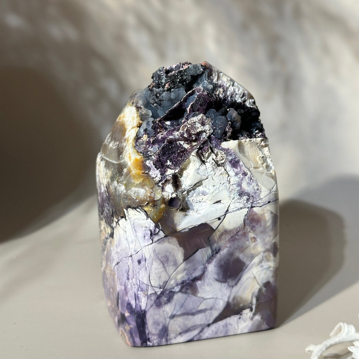 Tiffany Stone - Druzy Purple, White, Blue Grey, Yellow