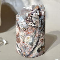 Tiffany Stone | Frosted Botryoidal Pastel Grey, Creamy Eggshell & Peachy Pink