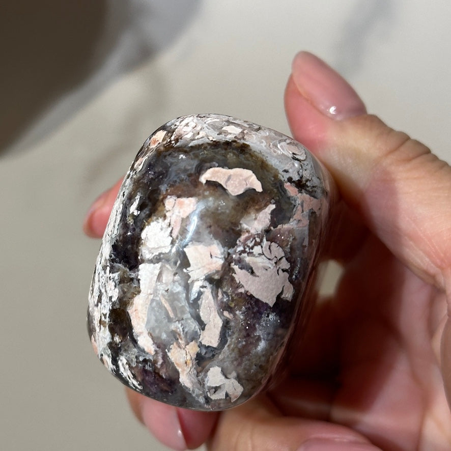 Tiffany Stone Stamp Shape | Peachy Pink, Eggshell & Gray