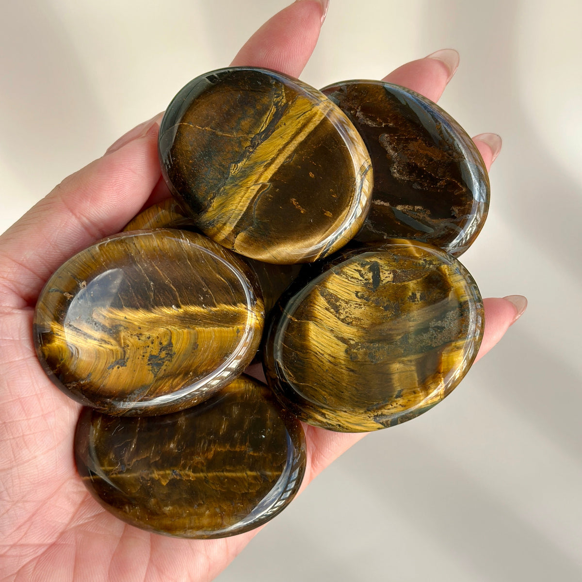 Tiger's Eye Worry Stone Palm