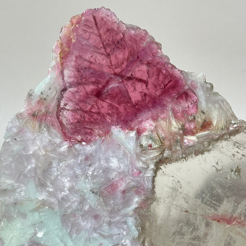 tourmaline lepidolite slice closeup