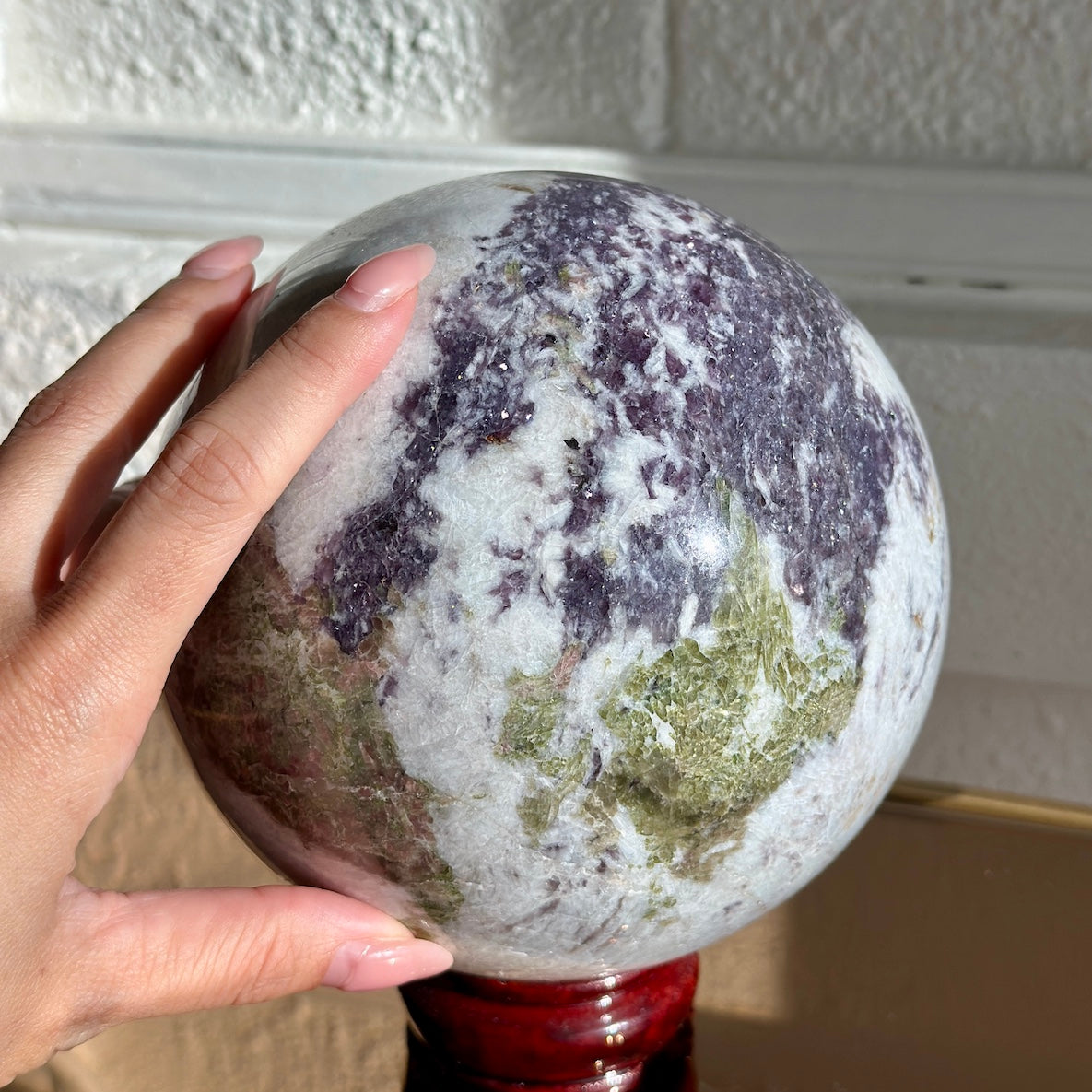 XL Tourmaline Lepidolite Home Decor Statement | Sphere B