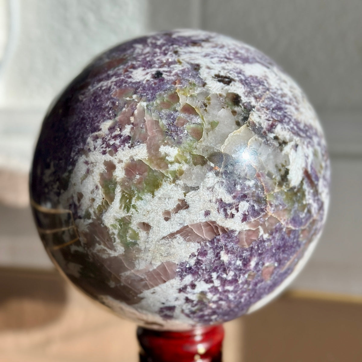 XXL Tourmaline Lepidolite Home Decor Statement | Sphere C