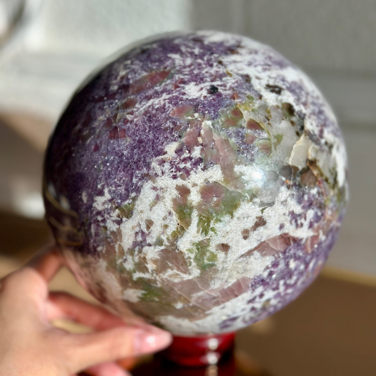 XXL Tourmaline Lepidolite Home Decor Statement | Sphere C