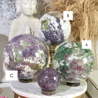 XXL Tourmaline Lepidolite Home Decor Statement | Sphere C