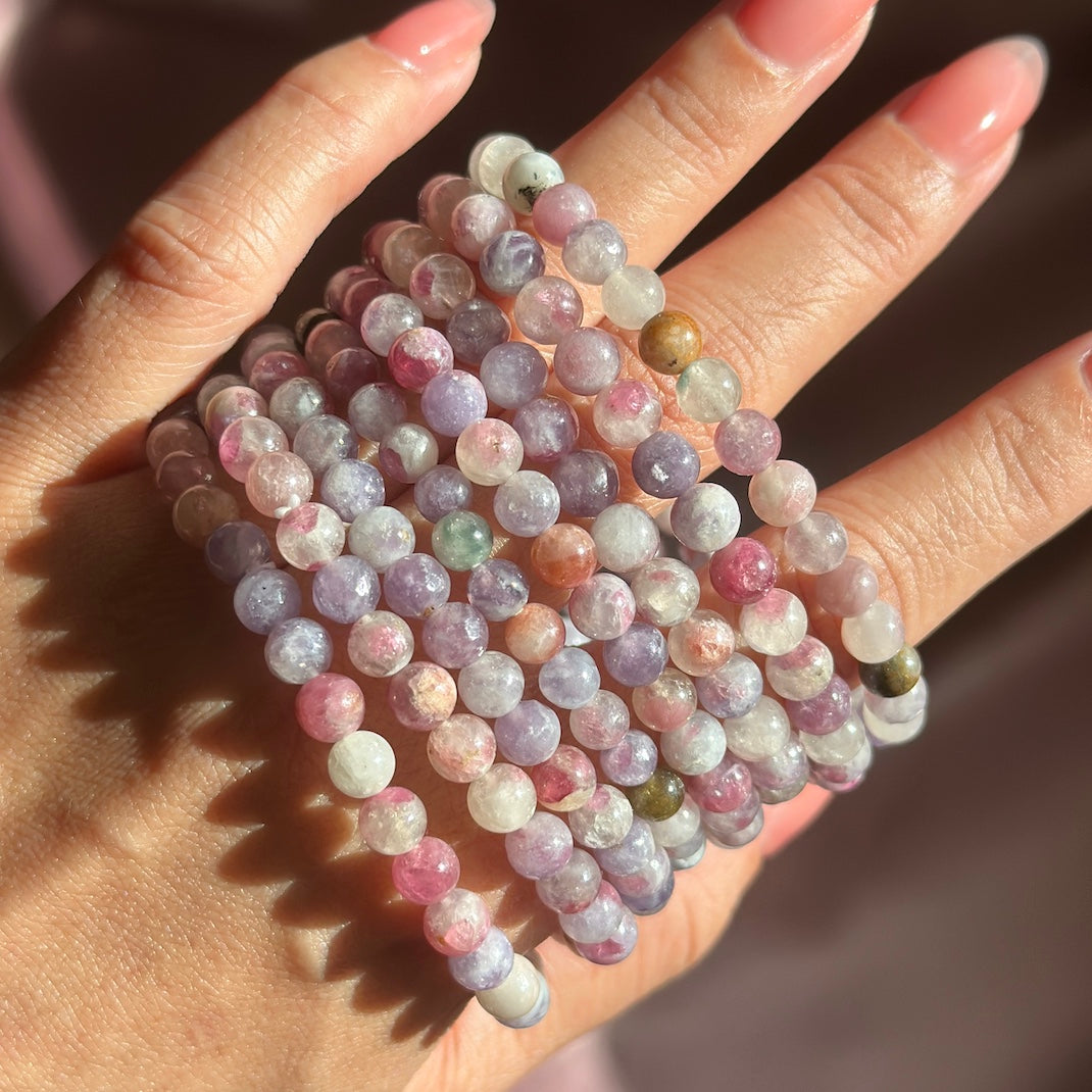 Pink Tourmaline Lepidolite Bracelet