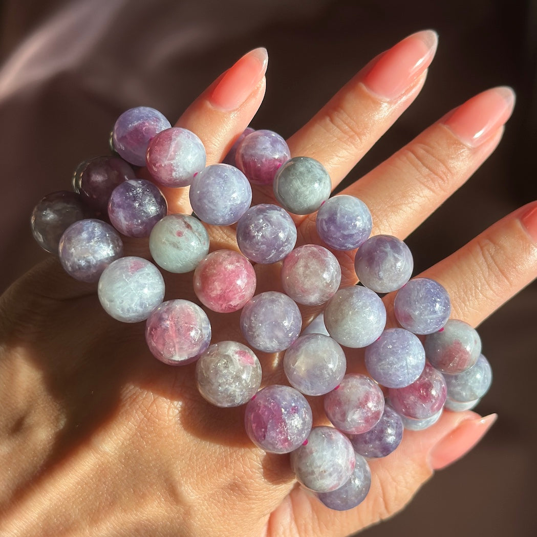 Pink Tourmaline Lepidolite Bracelet