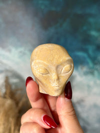 Yellow Jade Alien Head