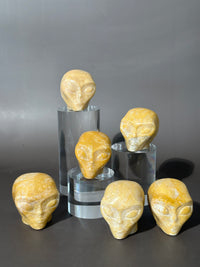 Yellow Jade Alien Head